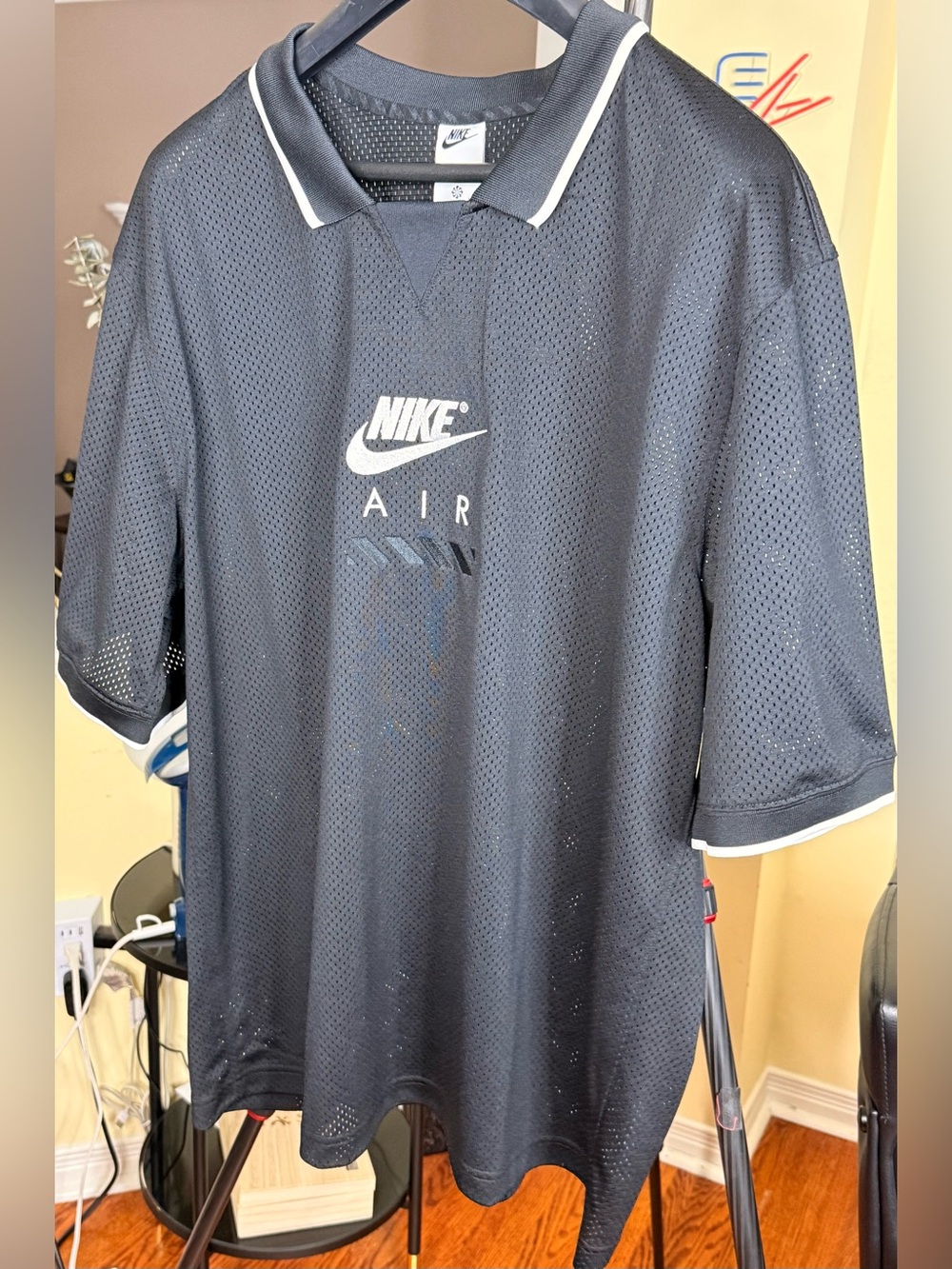 Gorgeous Nike Black Mesh Polo with White Trim!!!